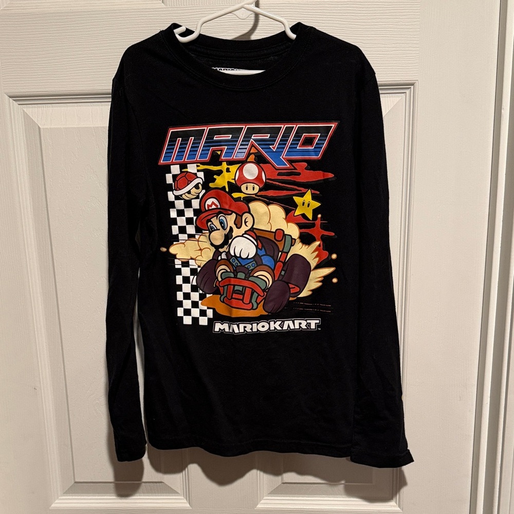 Mario Kart Kids Black Long Sleeve Shirt